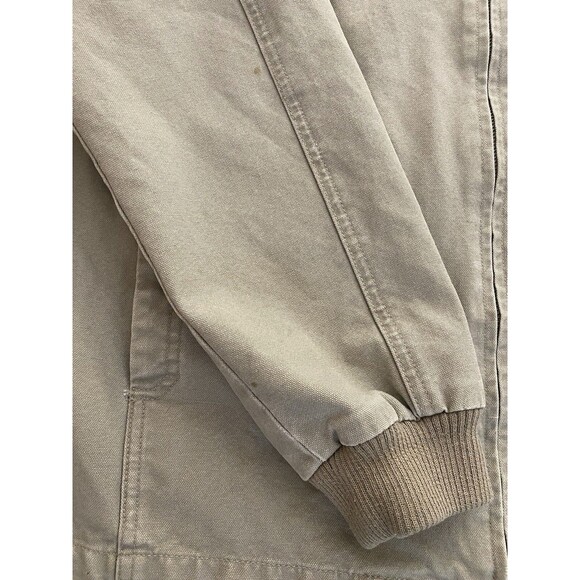 Y2K Bomber Jacket O’Neill Men’s Large Full Zip Tan Chore Outdoor Work Lined - Picture 11 of 12